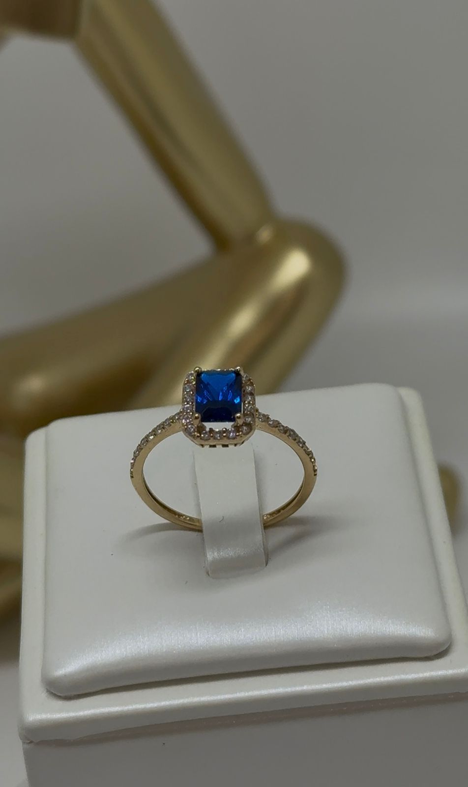 ANILLO PIEDRA AZUL  2GR 10K T/8